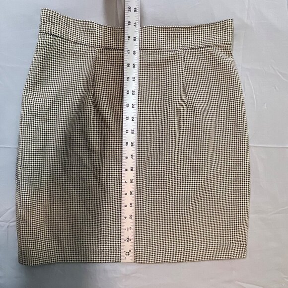 Rampage Skirt Y2K Womens 11 Houndstooth Preppy Black Tan‎ Academia Made USA VTG - Picture 8 of 11
